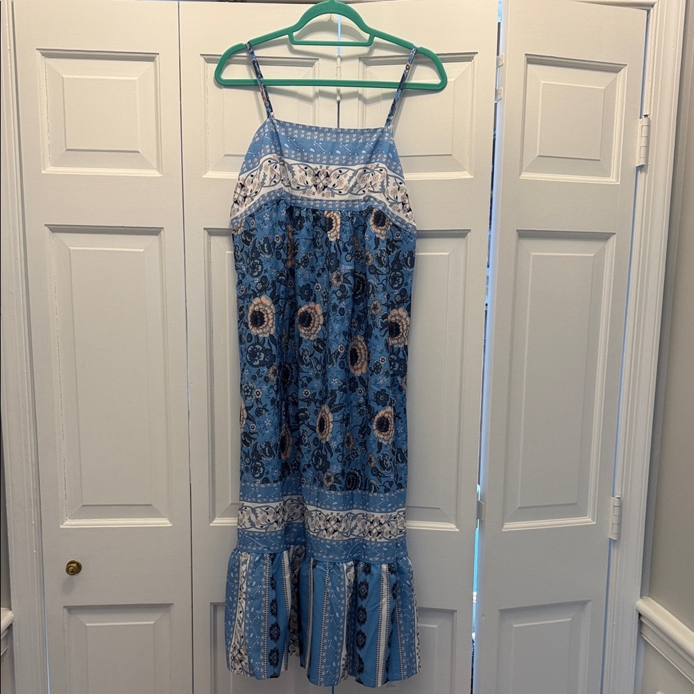 Cupshe Blue Floral Maxi Dress